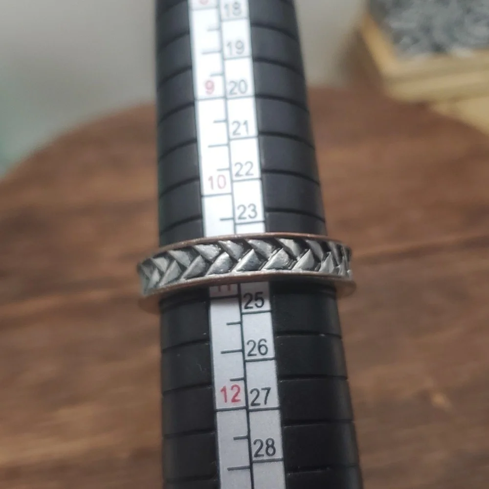 Sterling over copper ring celtic men's band Size‎ 11 R411